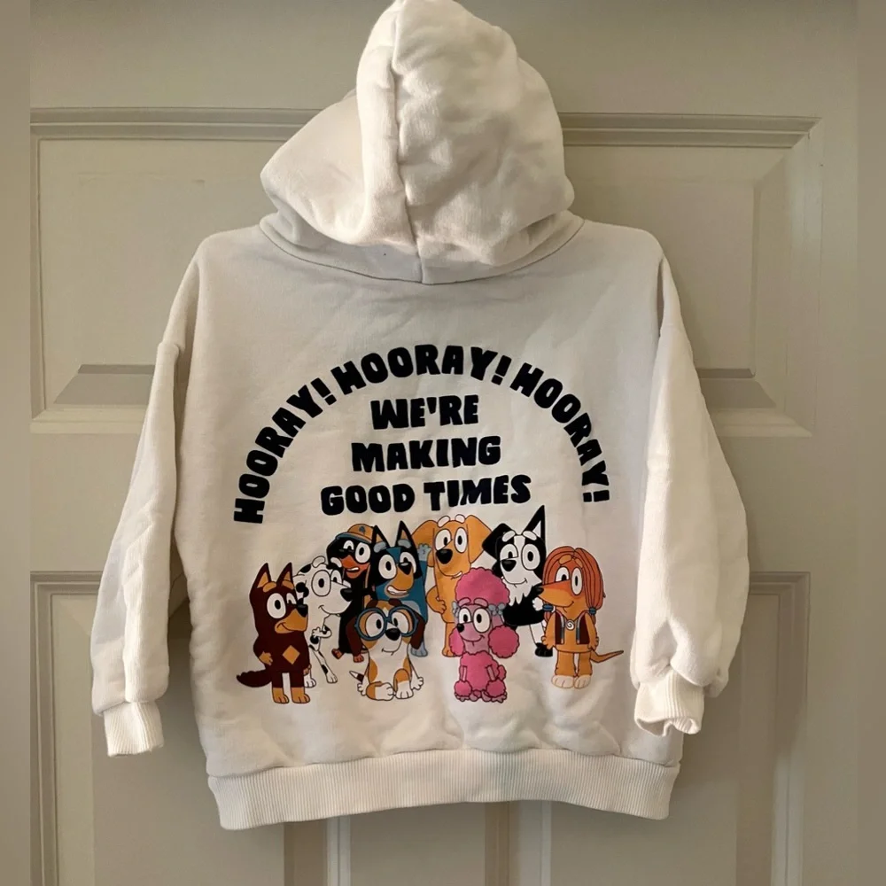 Kids Zara Bluey Character Cartoon TV Show Hoodie Sweatshirt size 5
